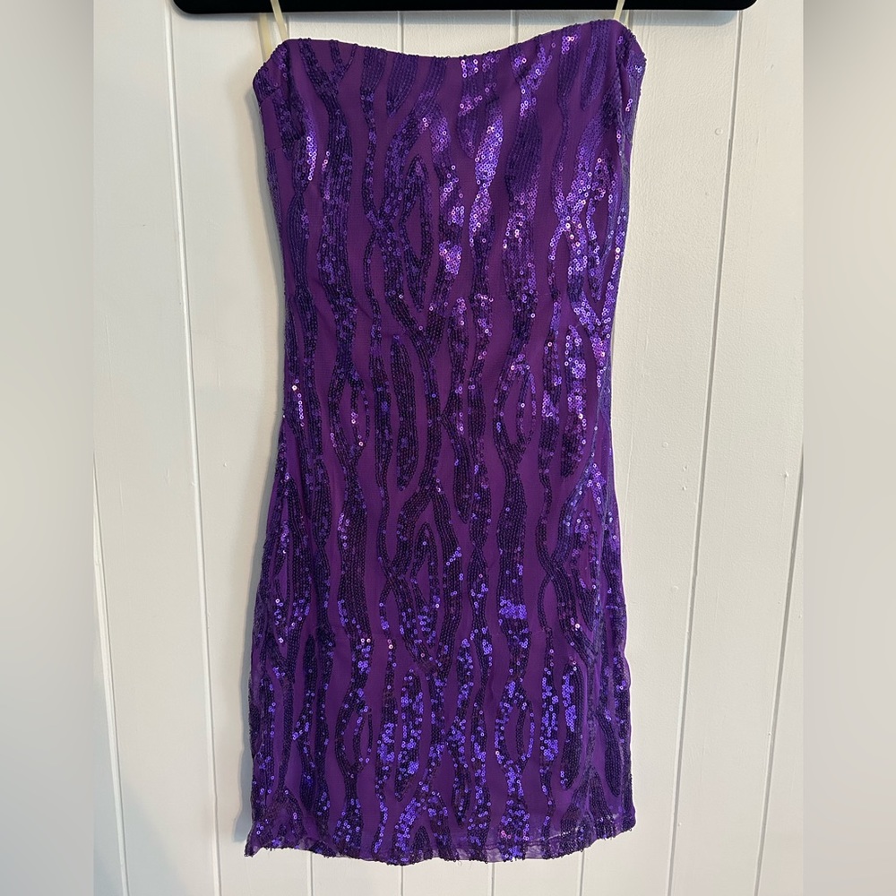 Rubber Ducky Purple Sequin Mini Dress